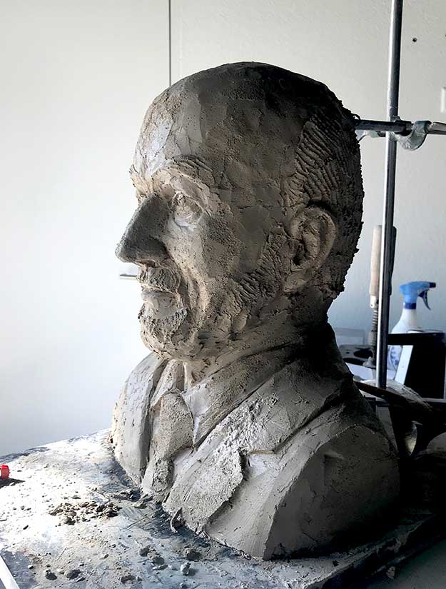 Modell für Büste von Willy Michel (Ypsomed) Bildhauer-Atelier Kurzweg
